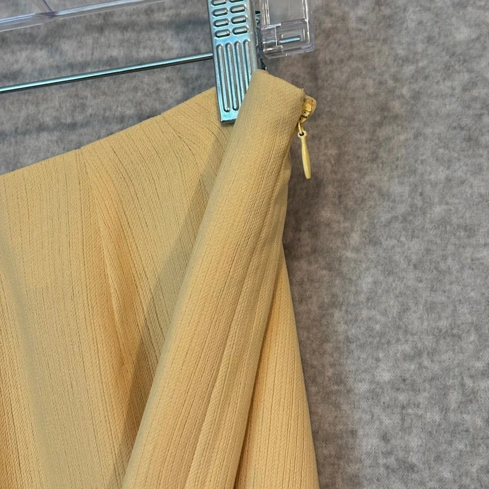 Vintage Larry Levine Women's 12 Petite Maxi Skirt Buttercream Yellow Cottagecore